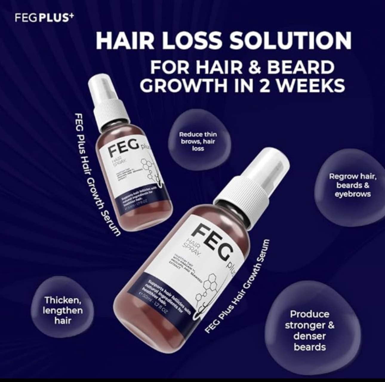 FEG Plus Hair Growth Spray Stimulate Follicles Reduce Hair Fall And Encourage