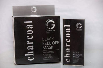 GLOWRY Charcoal Black Peel Off Mask for Deep Cleansing & Detox | Natural Bamboo Charcoal Face Mask for Blackhead Removal & Skin Brightening