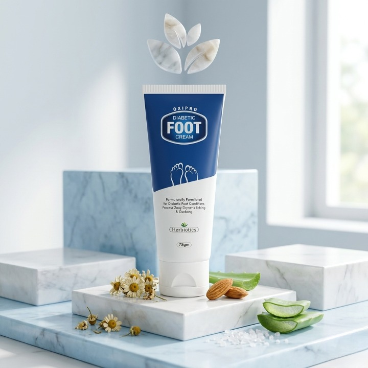 Herbiotics Oxipro Diabetic Foot Cream | Intensive Healing for Dry, Cracked & Itching Feet