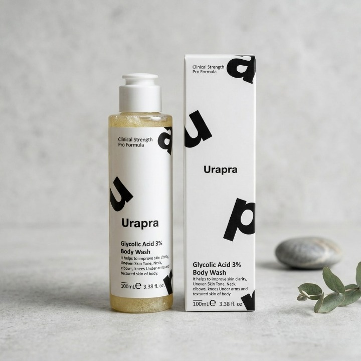 Urapra Glycolic Acid 3% Body Wash – Exfoliating Body Cleanser for Smooth & Brighter Skin l 100ml