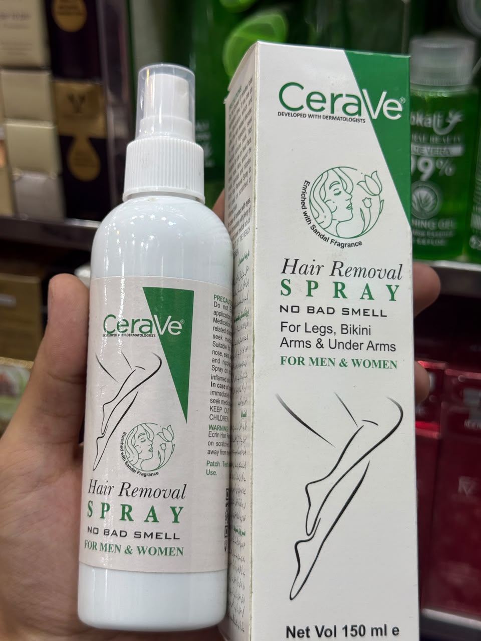 Green CeraVe Hair Removal Spray