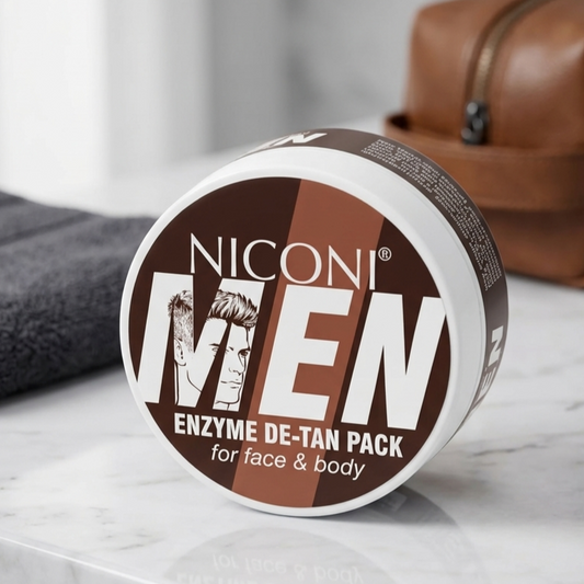 Niconi Men Enzyme De-Tan Pack - Advanced Skincare Facial Pack For Tan Removal Brightening Deep Cleansing - 100g